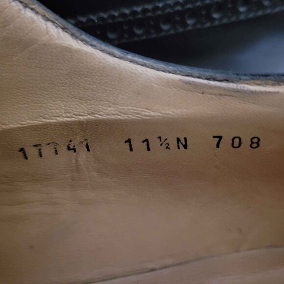 Gravati Black Leather Handmade Italian Cap Toe Wingtip Dress Shoes Size US 11.5N main image 8